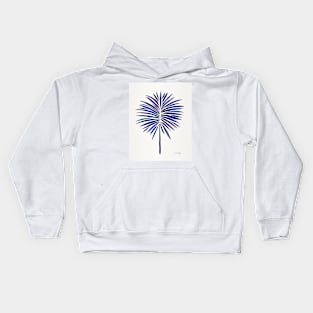 fan palm indigo Kids Hoodie